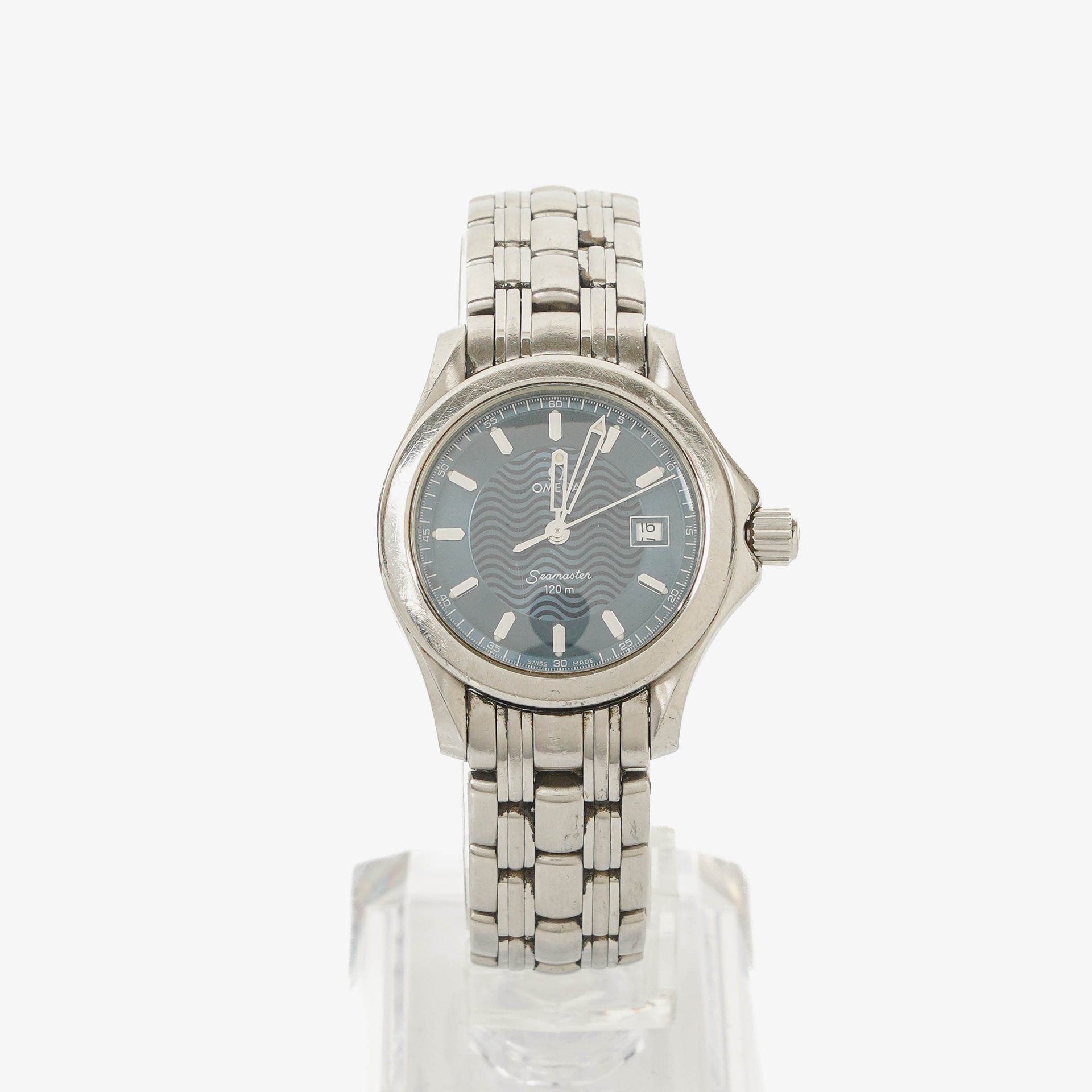 Omega Seamaster 120M 30 mm Quarzuhr aus Edelstahl in Blau
