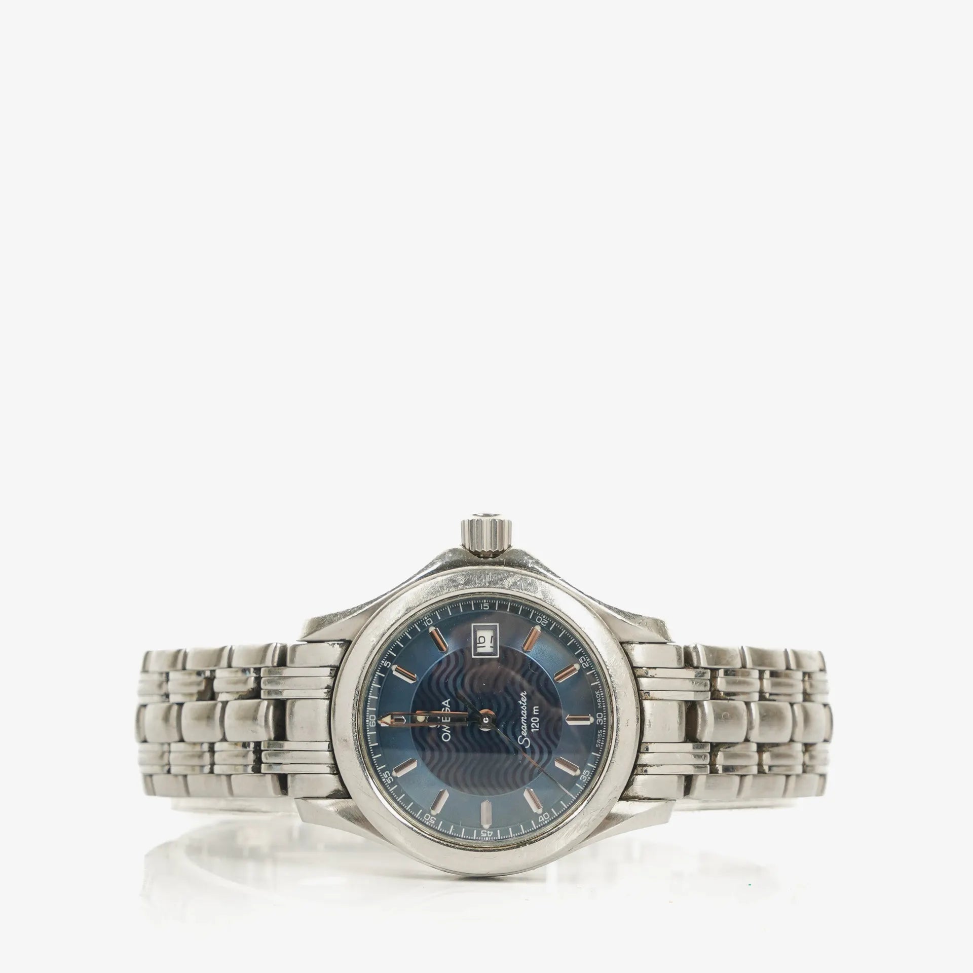 Omega Seamaster 120M 30 mm Quarzuhr aus Edelstahl in Blau