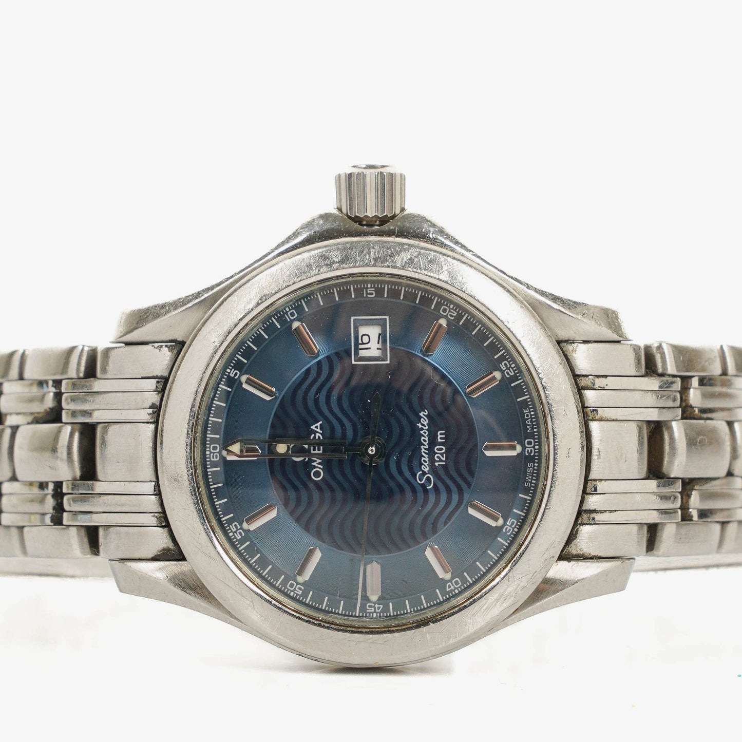 Omega Seamaster 120M 30 mm Quarzuhr aus Edelstahl in Blau