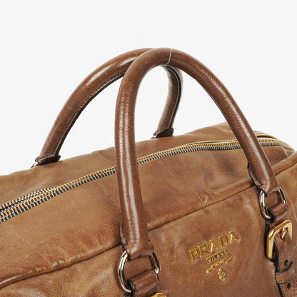 Prada Satchel-Tasche aus Ardesia/Fumo Ombre Glace Leder mit Reißverschlüssen