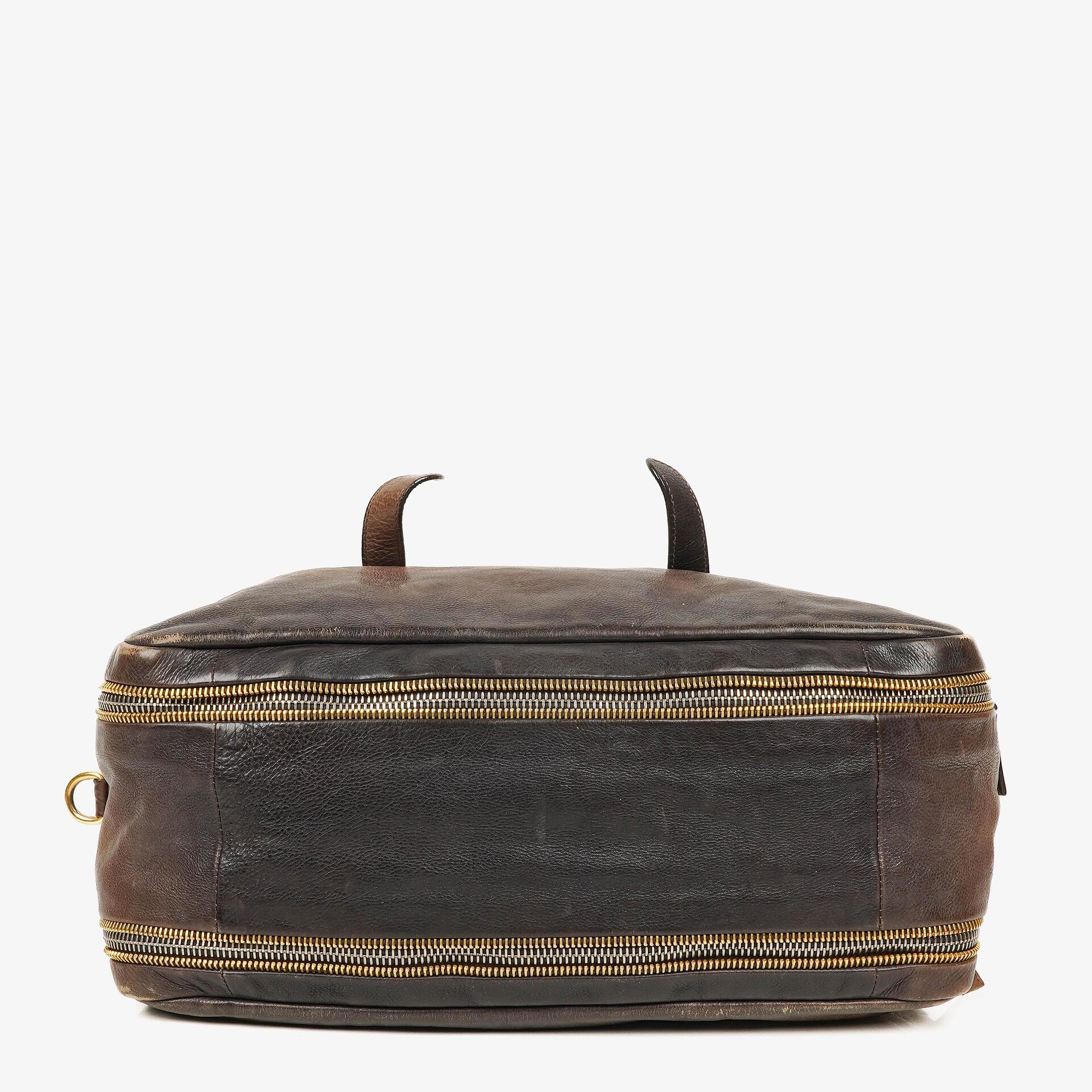 Prada Satchel-Tasche aus Ardesia/Fumo Ombre Glace Leder mit Reißverschlüssen