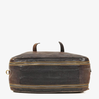 Prada Satchel-Tasche aus Ardesia/Fumo Ombre Glace Leder mit Reißverschlüssen