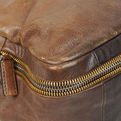 Prada Satchel-Tasche aus Ardesia/Fumo Ombre Glace Leder mit Reißverschlüssen