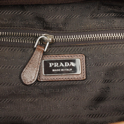 Prada Satchel-Tasche aus Ardesia/Fumo Ombre Glace Leder mit Reißverschlüssen