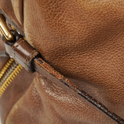 Prada Satchel-Tasche aus Ardesia/Fumo Ombre Glace Leder mit Reißverschlüssen