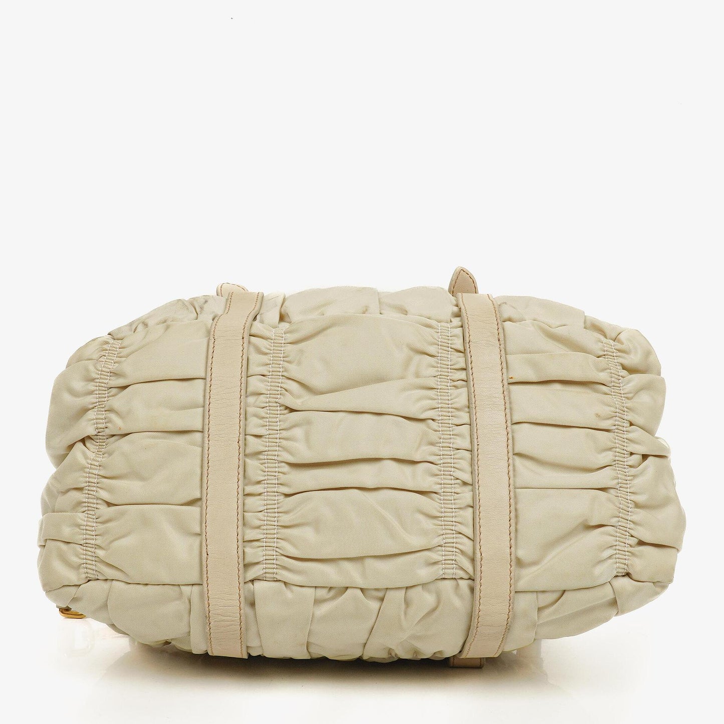 Prada Gaufre Satchel-Tasche aus beigem Nylon mit Reißverschluss