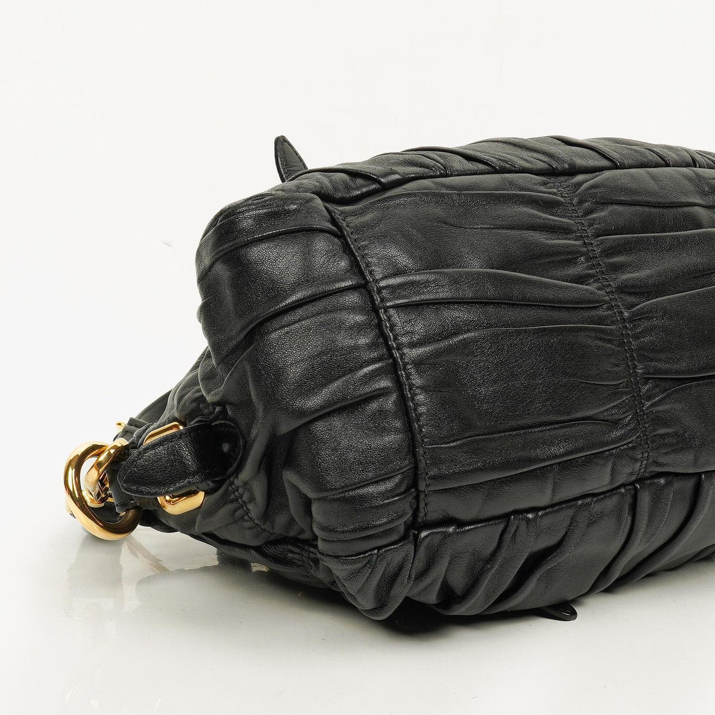 Prada Nappa Gaufre Leder Satchel Tasche in Schwarz
