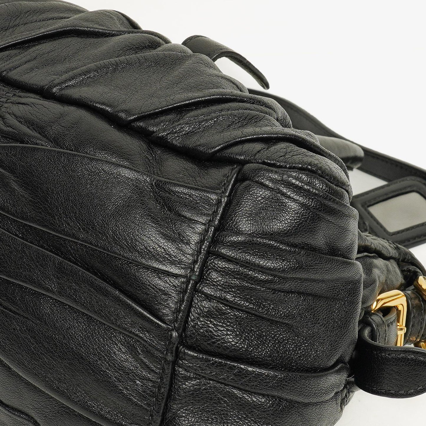 Prada Nappa Gaufre Leder Satchel Tasche in Schwarz