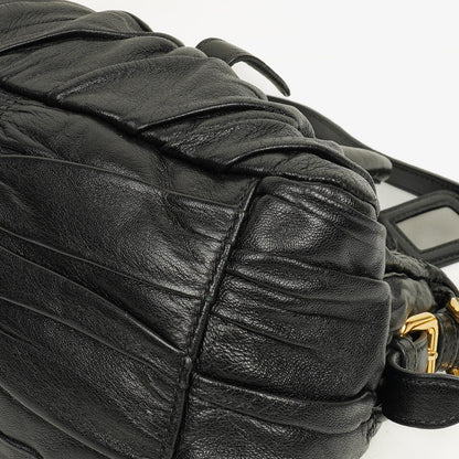 Prada Nappa Gaufre Leder Satchel Tasche in Schwarz
