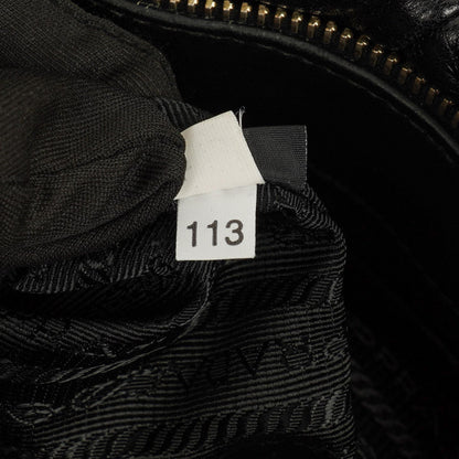 Prada Nappa Gaufre Leder Satchel Tasche in Schwarz