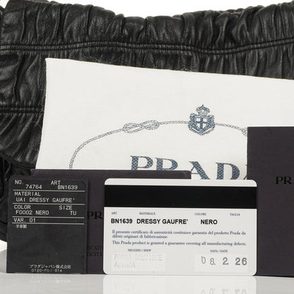 Prada Schwarze Nero Elegante Gaufre Klapptasche