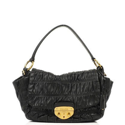Prada Schwarze Nero Elegante Gaufre Klapptasche