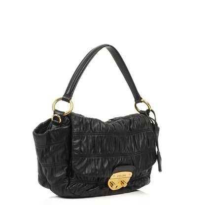 Prada Schwarze Nero Elegante Gaufre Klapptasche