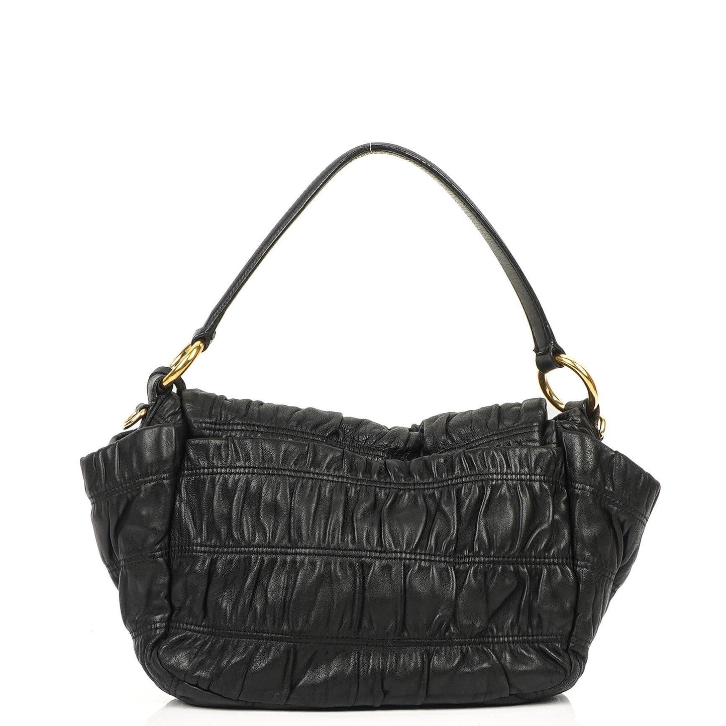 Prada Schwarze Nero Elegante Gaufre Klapptasche