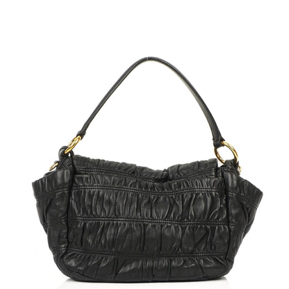 Prada Schwarze Nero Elegante Gaufre Klapptasche