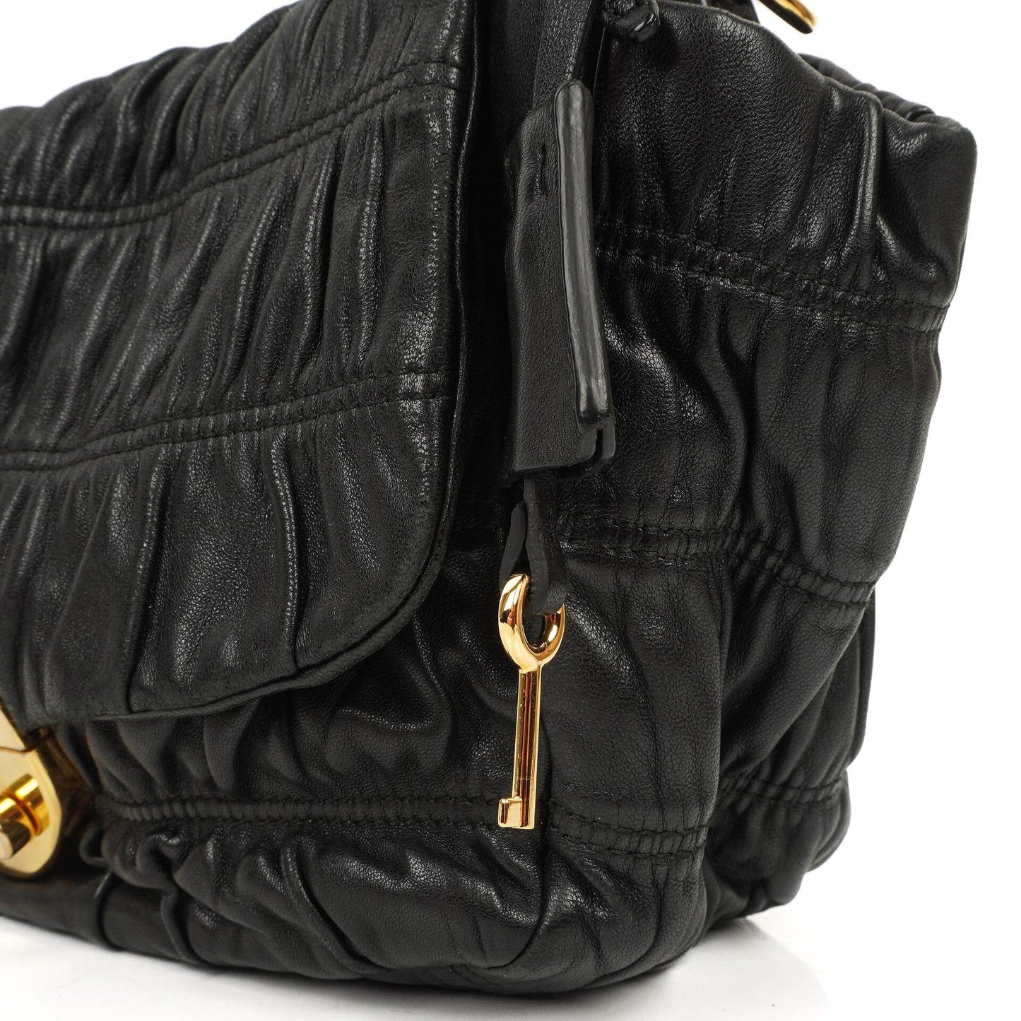 Prada Schwarze Nero Elegante Gaufre Klapptasche