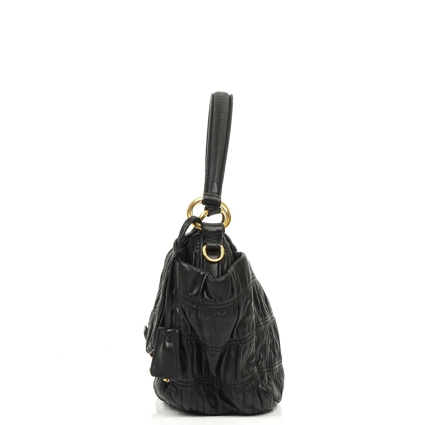 Prada Schwarze Nero Elegante Gaufre Klapptasche
