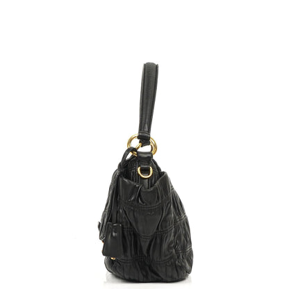 Prada Schwarze Nero Elegante Gaufre Klapptasche
