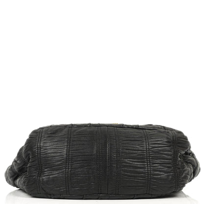 Prada Schwarze Nero Elegante Gaufre Klapptasche