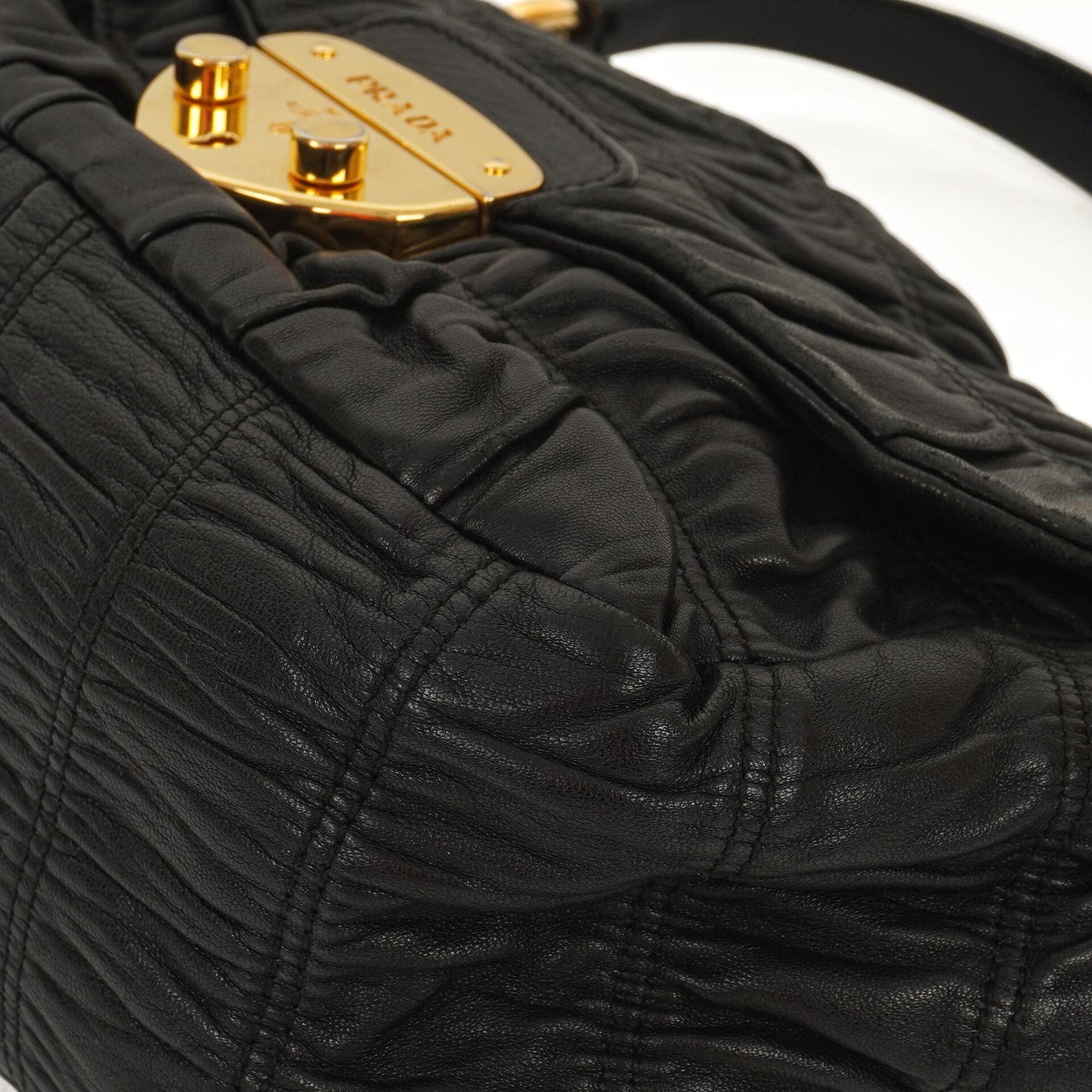 Prada Schwarze Nero Elegante Gaufre Klapptasche