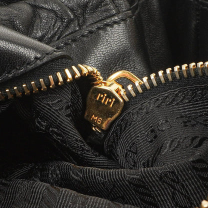 Prada Schwarze Nero Elegante Gaufre Klapptasche