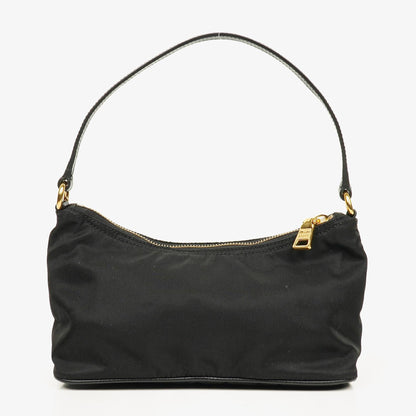 Prada Schultertasche aus schwarzem Tessuto und Saffiano-Leder
