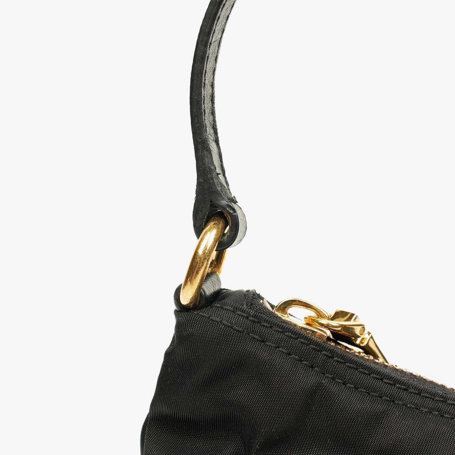 Prada Schultertasche aus schwarzem Tessuto und Saffiano-Leder