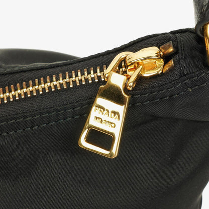 Prada Schultertasche aus schwarzem Tessuto und Saffiano-Leder