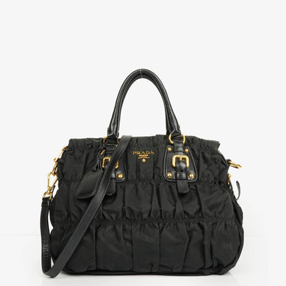 Prada Tessuto Gaufre Tasche aus schwarzem Nylon