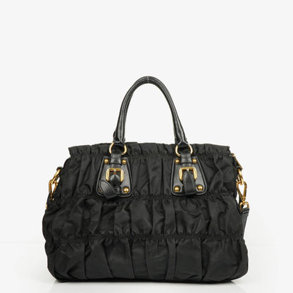 Prada Tessuto Gaufre Tasche aus schwarzem Nylon