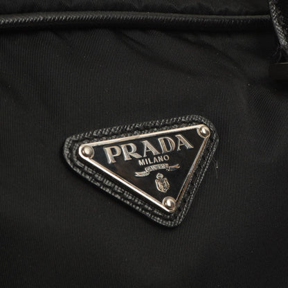 Prada Schwarze Tessuto Nylon Und Saffiano Leder Nero Duffle Bag