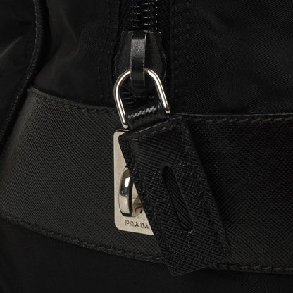 Prada Schwarze Tessuto Nylon Und Saffiano Leder Nero Duffle Bag