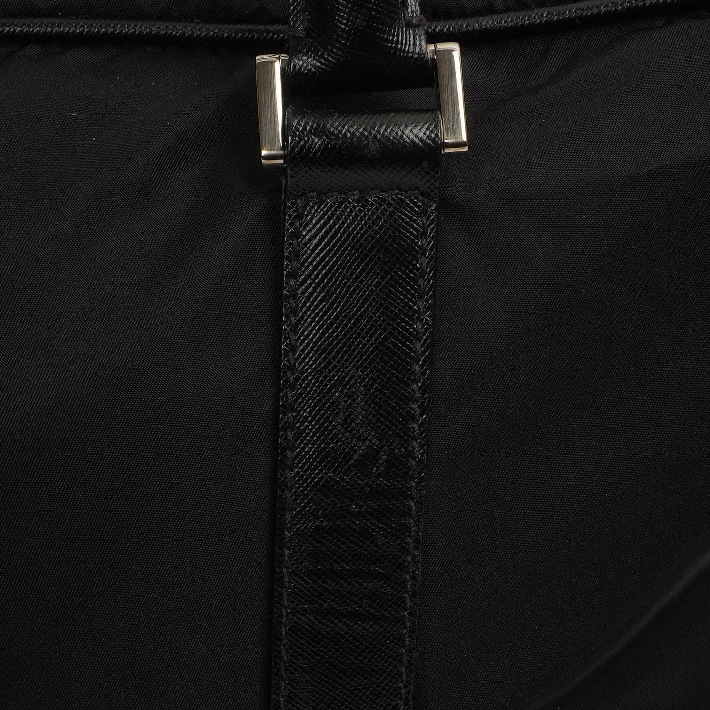 Prada Schwarze Tessuto Nylon Und Saffiano Leder Nero Duffle Bag