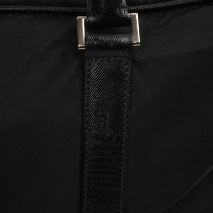 Prada Schwarze Tessuto Nylon Und Saffiano Leder Nero Duffle Bag
