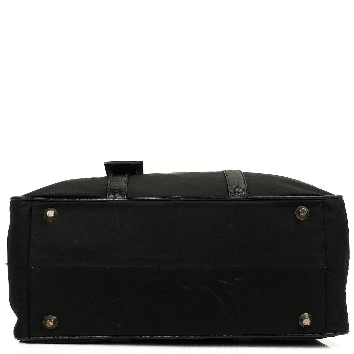 Prada Schwarze Tessuto Nylon Und Saffiano Leder Nero Duffle Bag