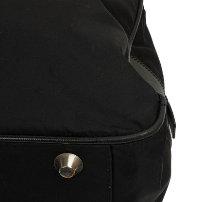 Prada Schwarze Tessuto Nylon Und Saffiano Leder Nero Duffle Bag