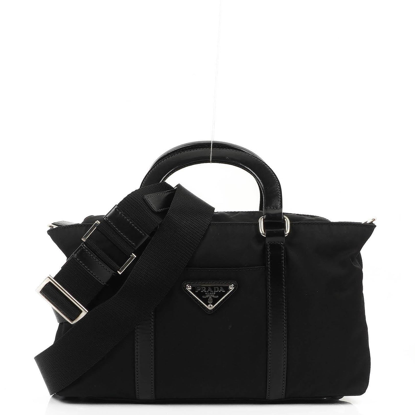 Prada Schultertasche aus schwarzem Tessuto Nylon