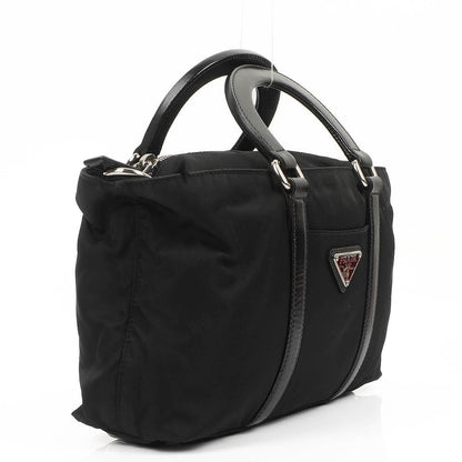 Prada Schultertasche aus schwarzem Tessuto Nylon
