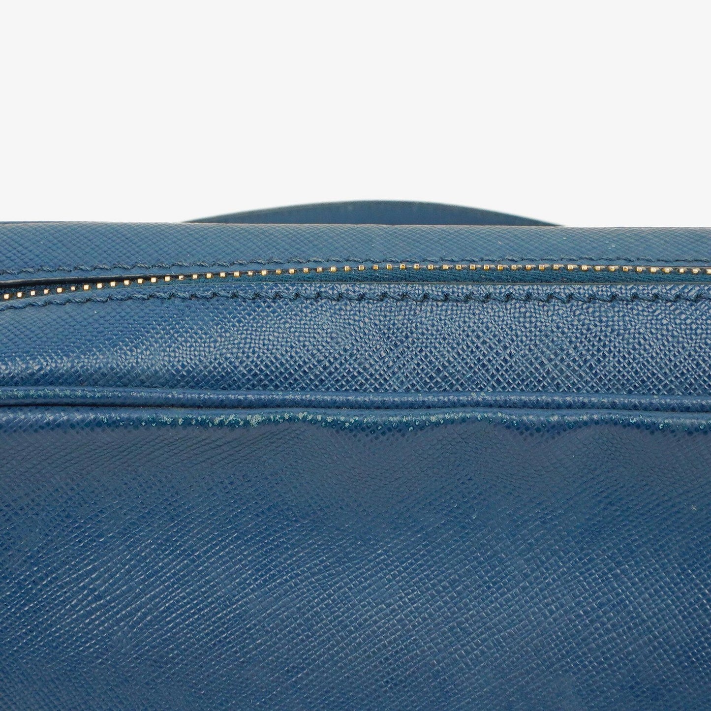 Prada Bleuette Saffiano Lux Umhängetasche mit Doppelreißverschluss