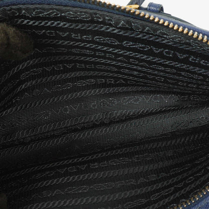 Prada Bleuette Saffiano Lux Umhängetasche mit Doppelreißverschluss