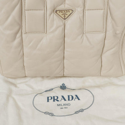 Prada Bomber Talco Top-Handle-Tasche aus gestepptem Nappaleder