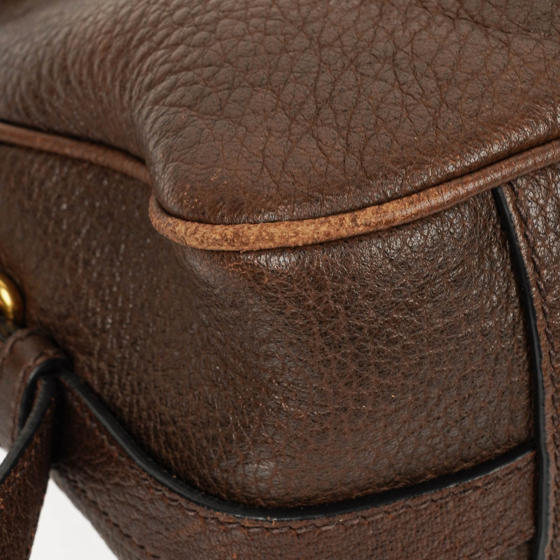 Prada Satchel Tasche aus braunem Cervo Leder