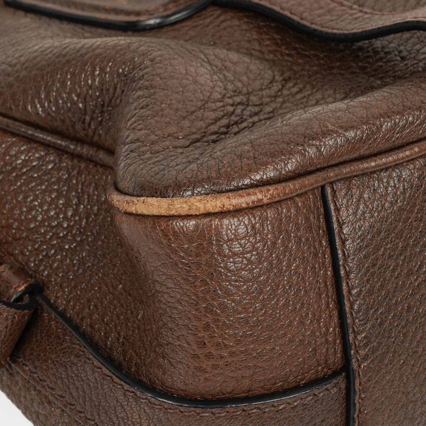Prada Satchel Tasche aus braunem Cervo Leder