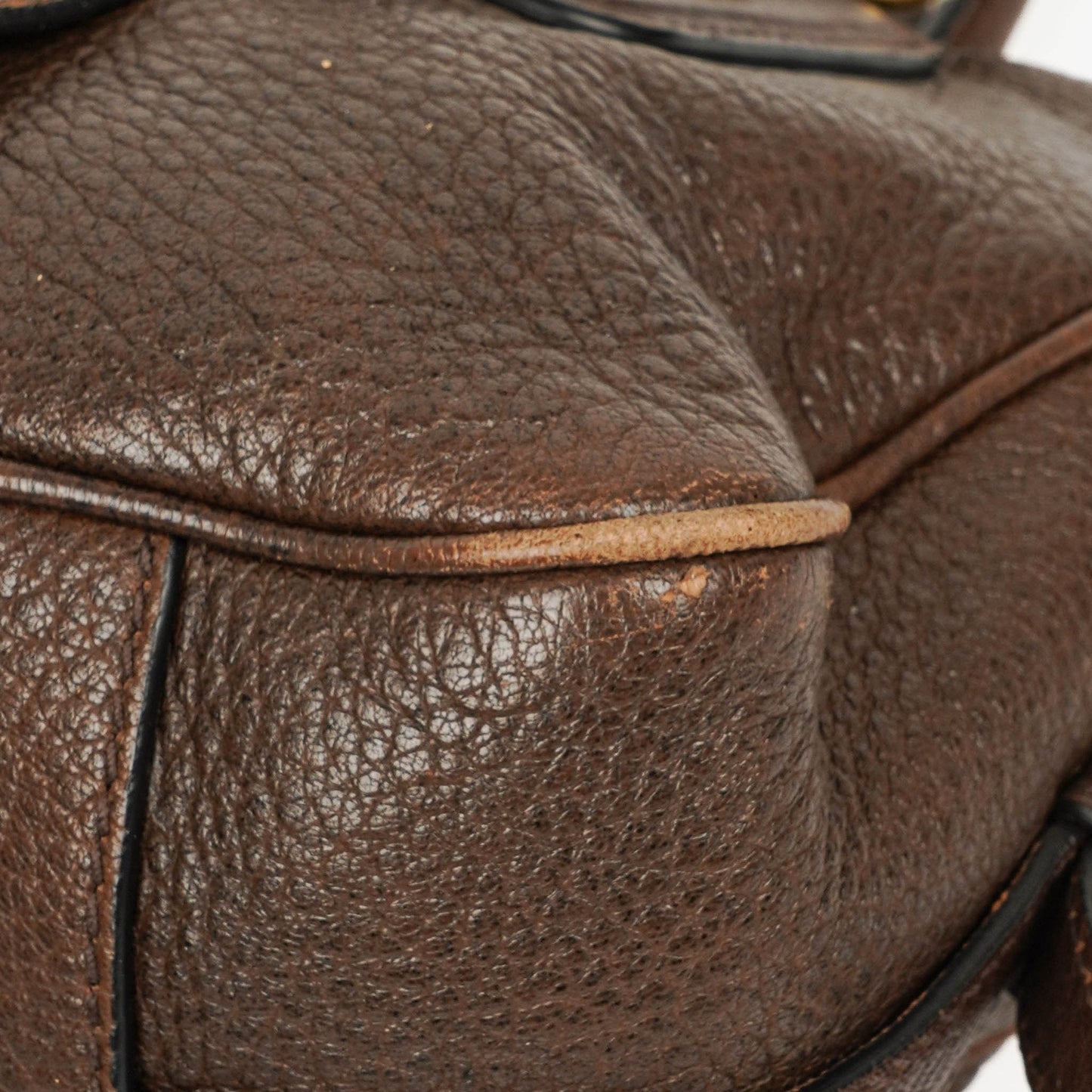 Prada Satchel Tasche aus braunem Cervo Leder