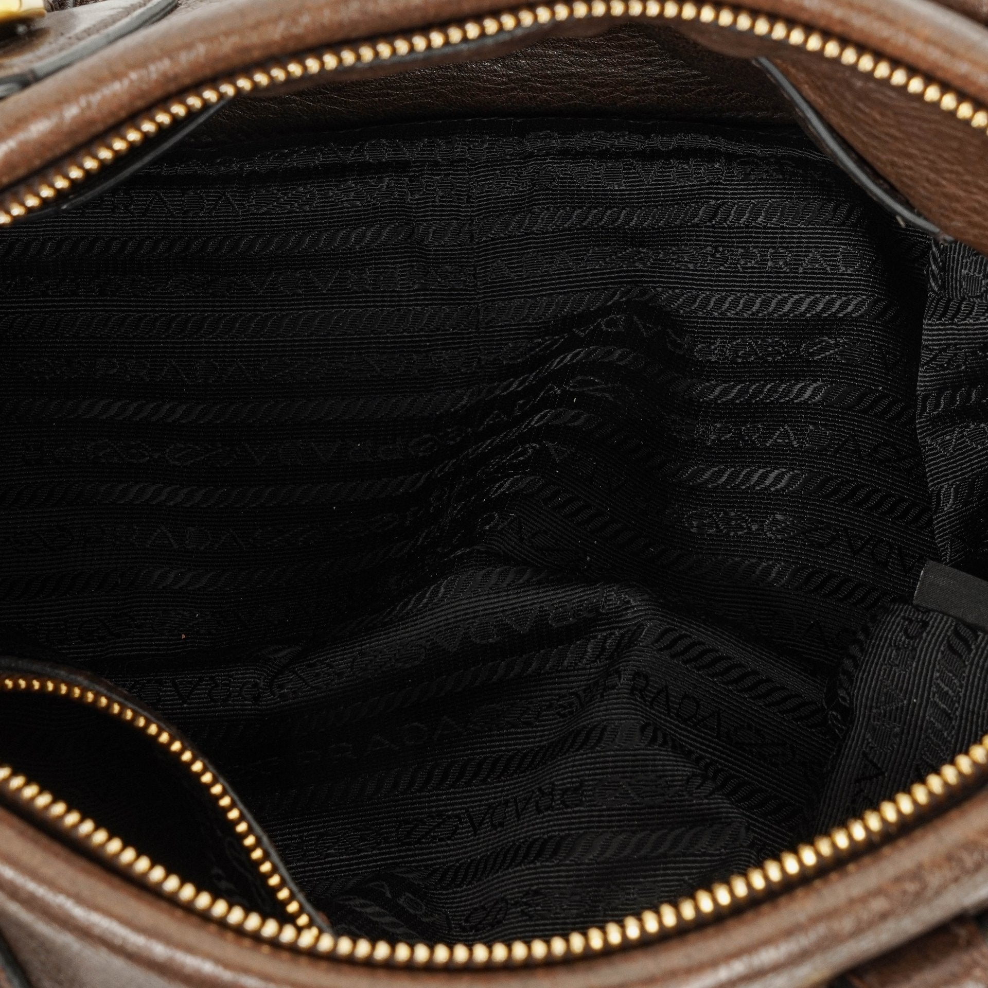 Prada Satchel Tasche aus braunem Cervo Leder