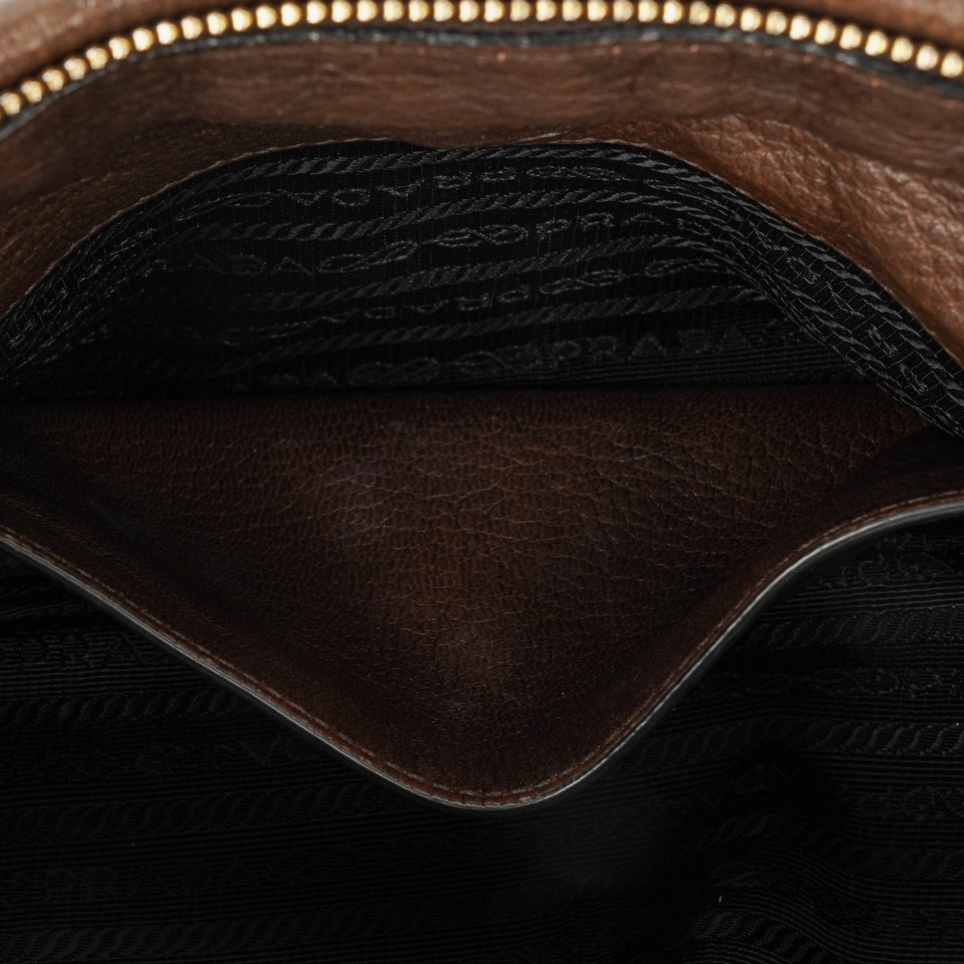 Prada Satchel Tasche aus braunem Cervo Leder