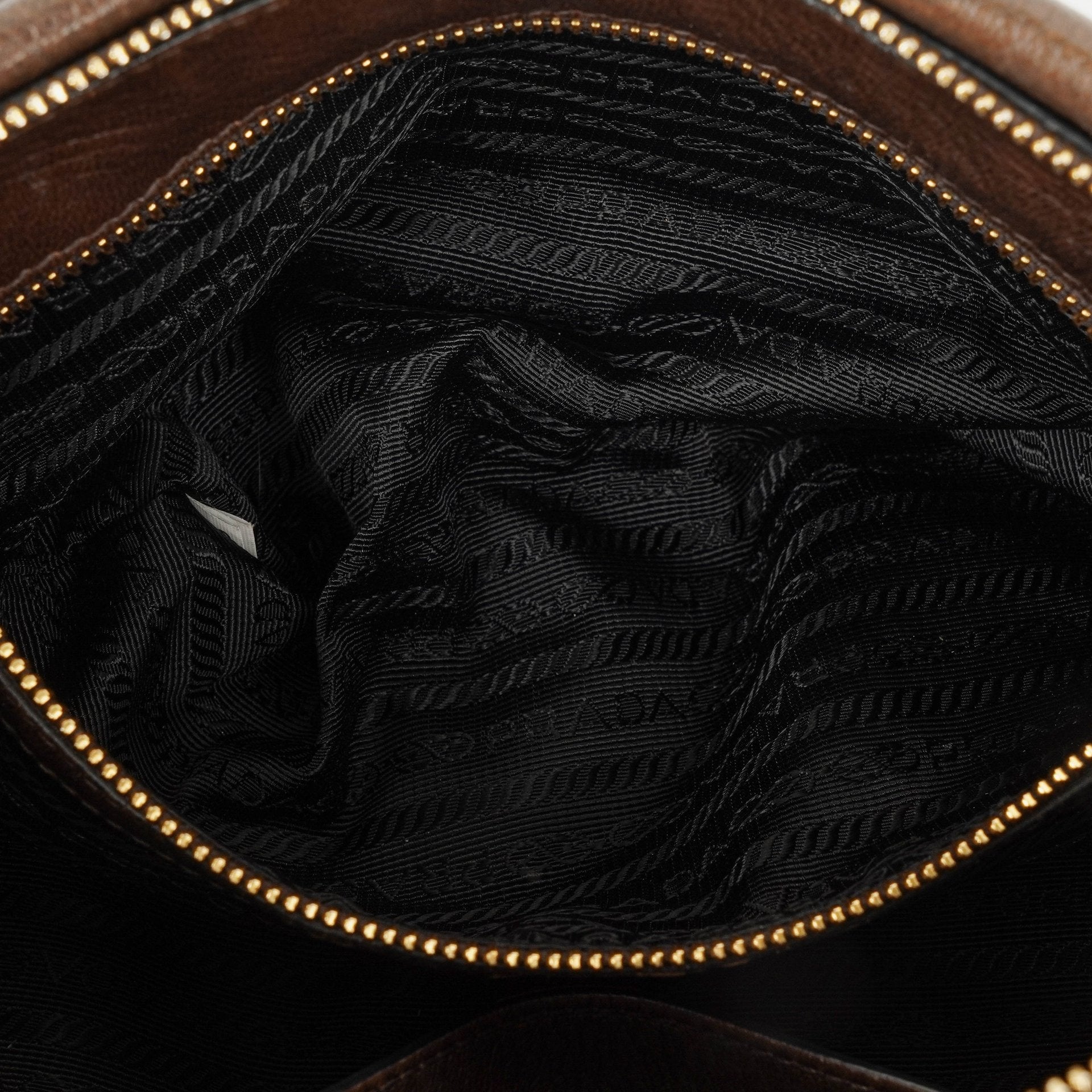 Prada Satchel Tasche aus braunem Cervo Leder