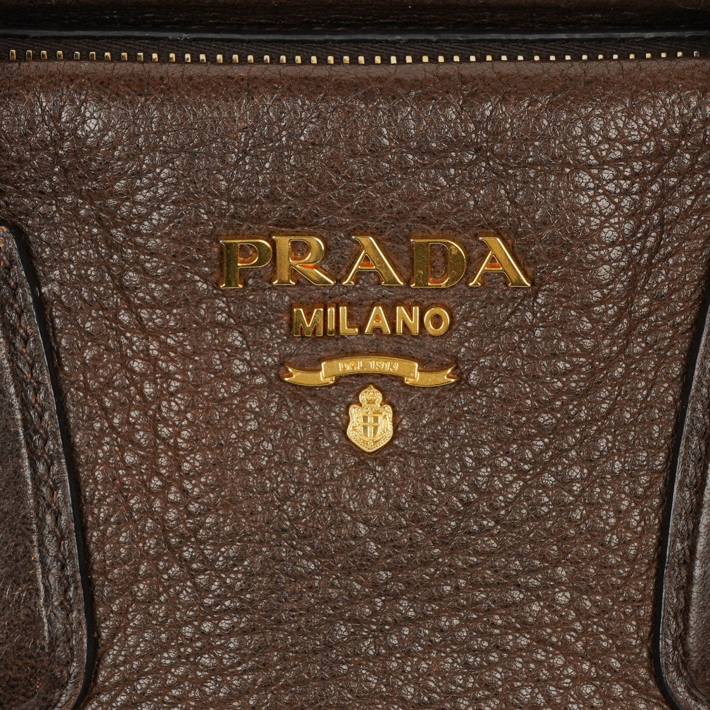 Prada Satchel Tasche aus braunem Cervo Leder