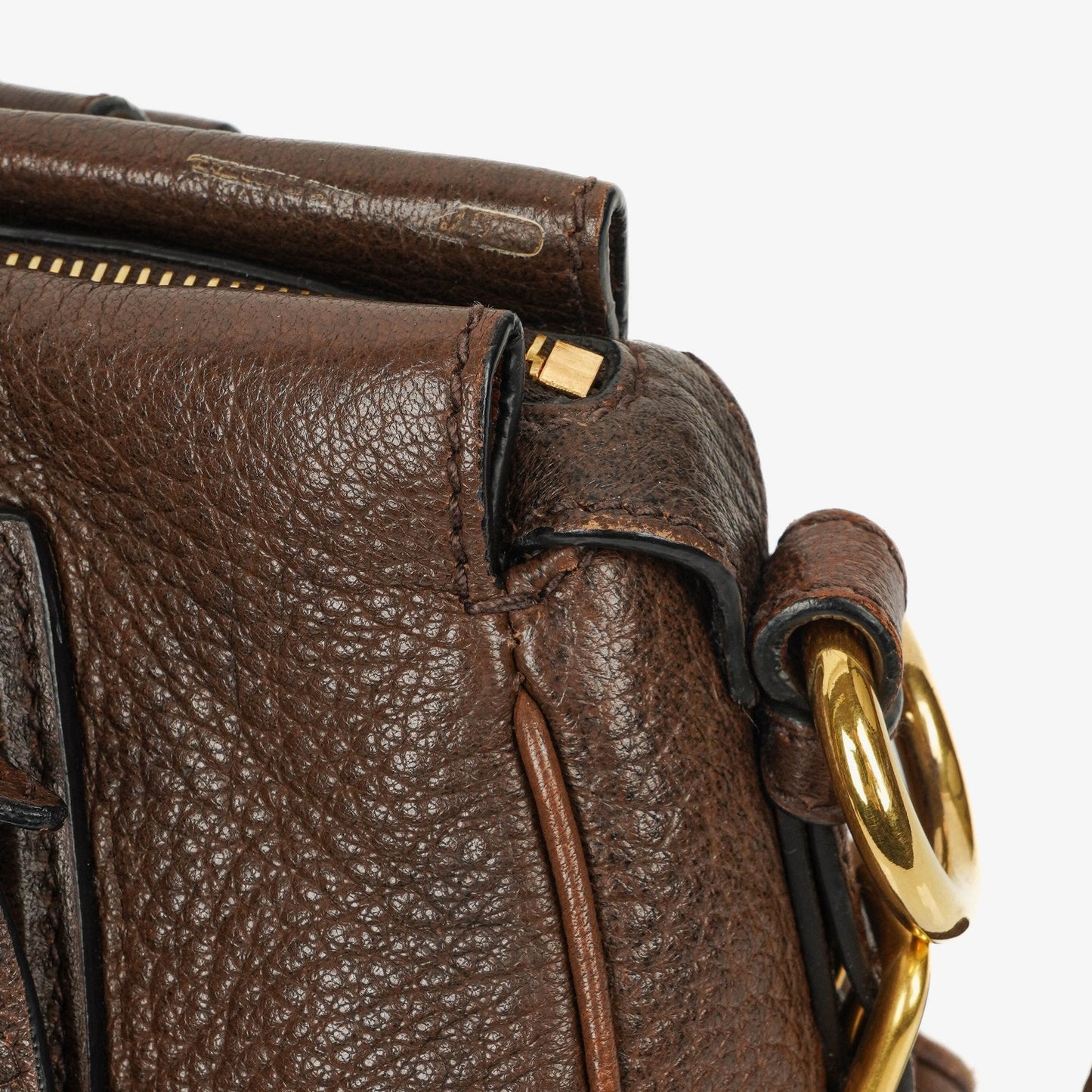 Prada Satchel Tasche aus braunem Cervo Leder