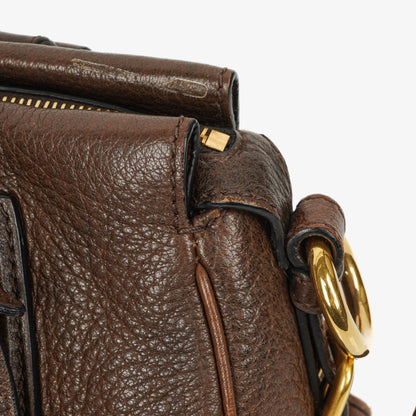 Prada Satchel Tasche aus braunem Cervo Leder